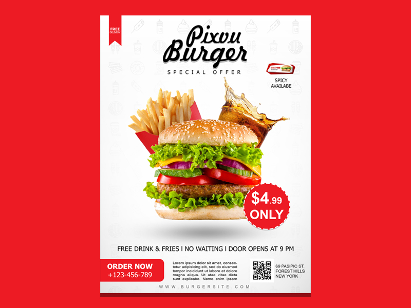 Burger Restaurant Flyer Design By Raihan Agustian Design Inspiration