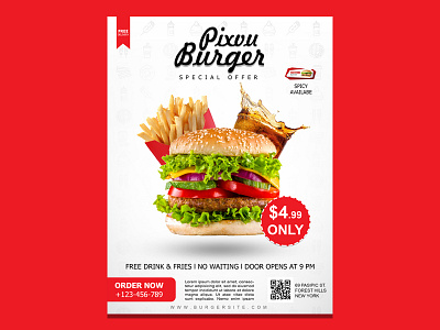 Burger Restaurant Flyer Design