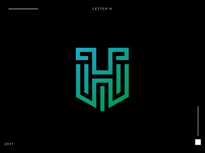 letter H monogram logo design.