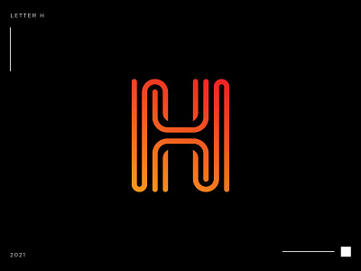 letter H monogram logo design.