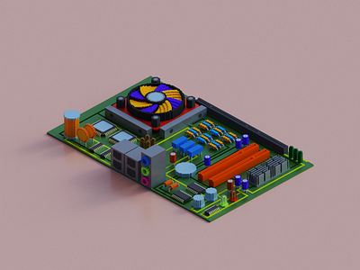 PCB - Printed Circuit Board (Voxel)