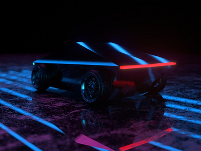 Cyber-stons 3d c4d cyberpunk cybertruck minimal stance vlasuhiro