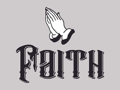 Faith faith hands praying retro text