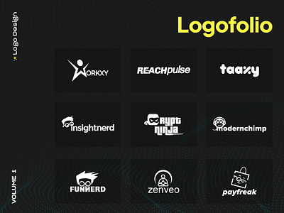 Logofolio Volume - 1 animated logo animation brand brand identity branding company logo creative design design thinking graphic design illustration logo logo creation logo design logo making logofolio online face strategy design ui user interface