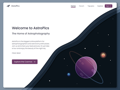 #003 Daily UI - Astrophotography repository landing page