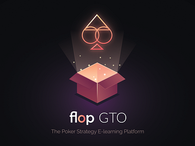 FLOP GTO official launch 3d app branding design flop gambling game glow gradient illustration isometric lighting logo playingcards poker pokerplayer strategy uidesign ux vector
