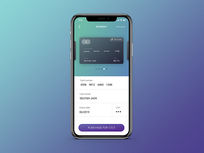 #002 Daily UI - Credit Card Checkout app checkout credit card dailui design gradient iphone x prospect ux