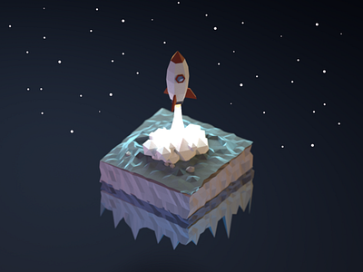 Reach the stars 3d art blender3d exploration illustration lowpoly rocket space spaceship spatial stars