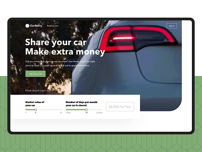 Animation for Car sharing service animation car carsharing colorful interaction landing landing page motion real estate sharing ui design ui ux web