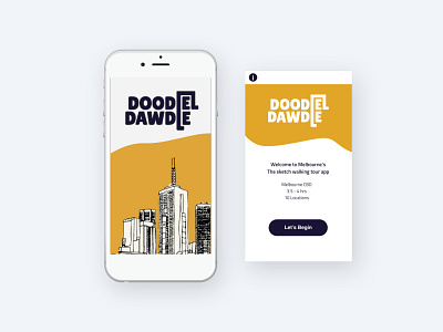 Doodle Dawdle walking tour app app app design brand design branding colour design illustration illustrator layout logo prototype responsive design ui ux vector web