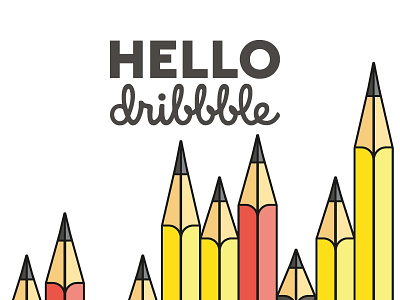 Hello Dribbble art branding design flat graphic art graphic design illustraiton logo typogaphy vector welcome shot