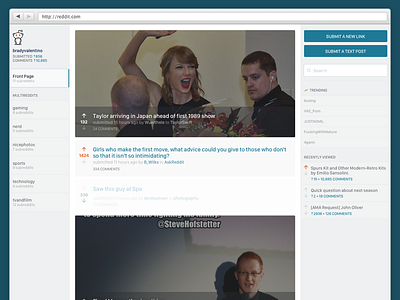 What if reddit was beautiful? beautiful clean modern reddit web design