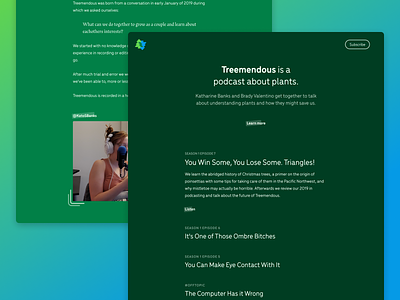 Treemendous Redesign 🌲 brand brand identity branding podcast redesign treemendous website