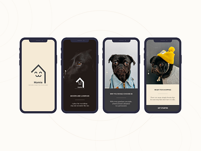 Onboarding screen - Homie App app design ui ux