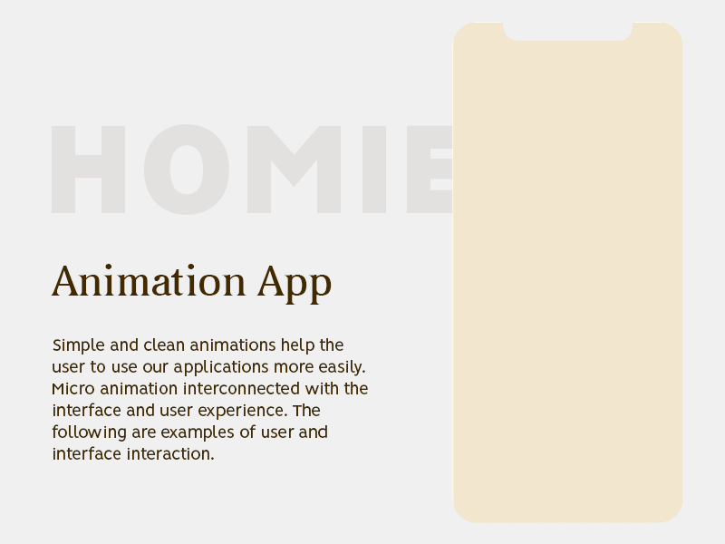 Micro animation on the onboarding - Homie App