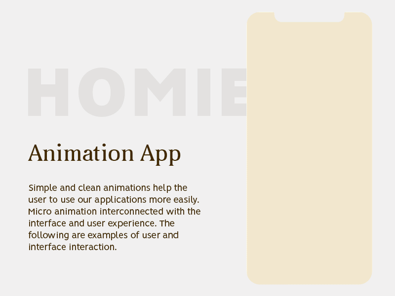 Micro animation on the onboarding - Homie App animation app design logo ui ux
