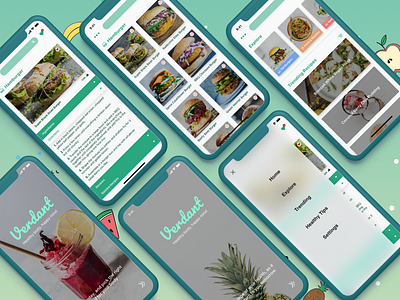 Verdant - Recipe App Challenge app design challenge food app free download healthy app ios mobile app recipe app ui ui kit ux verdant