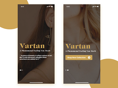 Vartan app design earrings ios jewelry shop mobile app necklace splash screen ui ux vartan