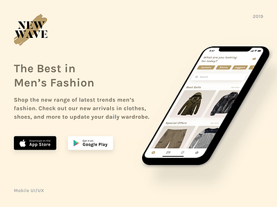 New Wave - Men's Fashion App app design clothing brand ecommerce app fashion app ios ios app men fashion mobile app online store ui ux