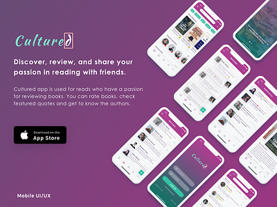 Cultured - iOS Book App app design book app book design books ios ios app mobile app readers sign in ui ux