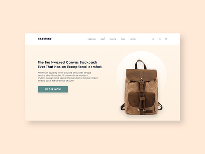 Backpack Store Website Concept app design background backpack bag branding button cart clean ui ecommerce app fashion landing design landing page luxury product shopping typogaphy ui ux web design website