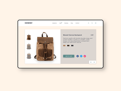 Backpack Product Page Concept