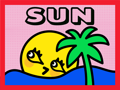 Sun characterdesign graphic holiday illustration sea summer sun typogaphy