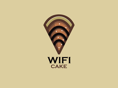 Wifi Cake Logo app art brand branding clean design flat graphic design icon identity illustration illustrator lettering logo minimal mobile sketch type typography vector