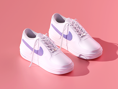 AF SHOES 3d blender blender3d branding c4d design illustration isometric minimal nike pink render shoe sneaker web