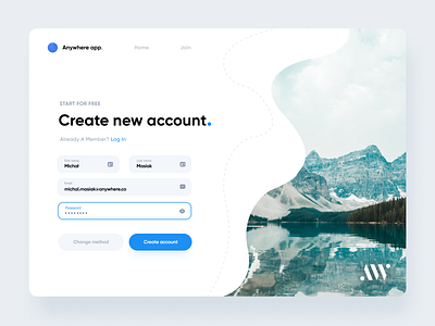 Login & Sign up | AW Universal Page account anywhereworks clean create account design forgot password form input interface login login form login page modal product design register sign in sign up ui ux website