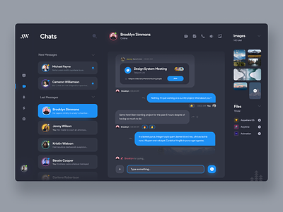 anywhere.app | redesign concept anywhereworks chat chat app chat box chat bubble clean conversations dark dark mode dark theme design email inbox interface message messenger product design social ui ux