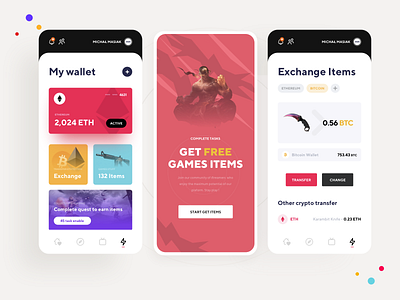 Streamero - Crypto Wallet app bitcoin clean crypto cryptocurrency csgo design esports exchange games interface league of legends live player product design stream streamero ui ux wallet