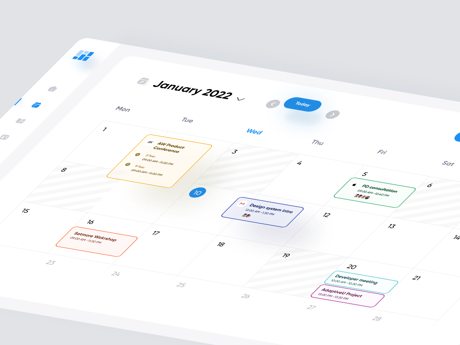 Setmore Calendar Concept by Michał Masiak for AnywhereWorks on Dribbble