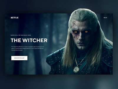 The Witcher Concept UI clean dark design interface netflix the witcher tv ui ux web web design witcher