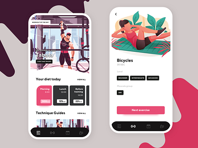 Workout App activity android app app calories clean design diet fitness health interface ios app lifestyle mobile movade product design training ui ux workout workout app