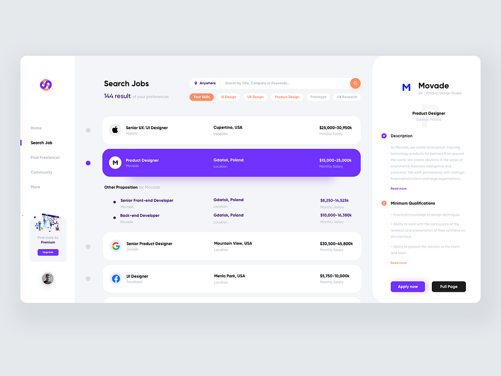 Job Search by Michał Masiak for Movade on Dribbble
