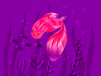 Fish animated aqua aquatic art bubbles covidart design digital painting doodle illustration ipadproart procreate quarantine underwater