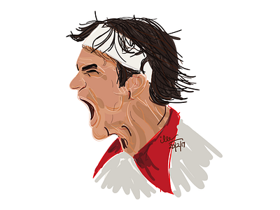 Roger Federer fan art art digital painting doodle illustration