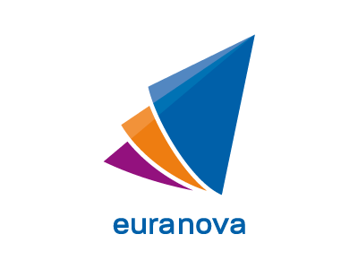 Euranova book colorful corporate dynamic logo paralucent sail
