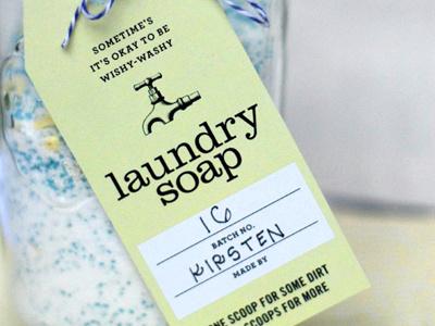 DIY Laundry Soap Tag gift laundry soap tag vintage wash