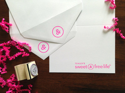 Sweet & Free Life Stamps ampersand brand healthy logo neon pink stamp stationery sweet