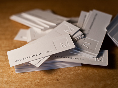 Modern Letterpress Business Cards blind deboss gray letterpress modern monogram photographer