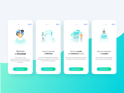 First Access app crypto design first access illustration investment snowball snowball money ui
