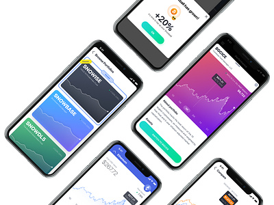 Screens of Snowball App crypto investment
