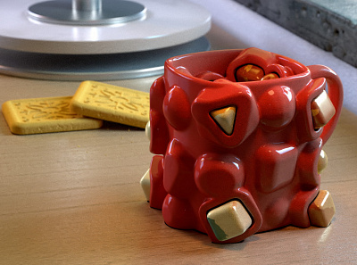 A cup 3d cinema 4d cookie cup