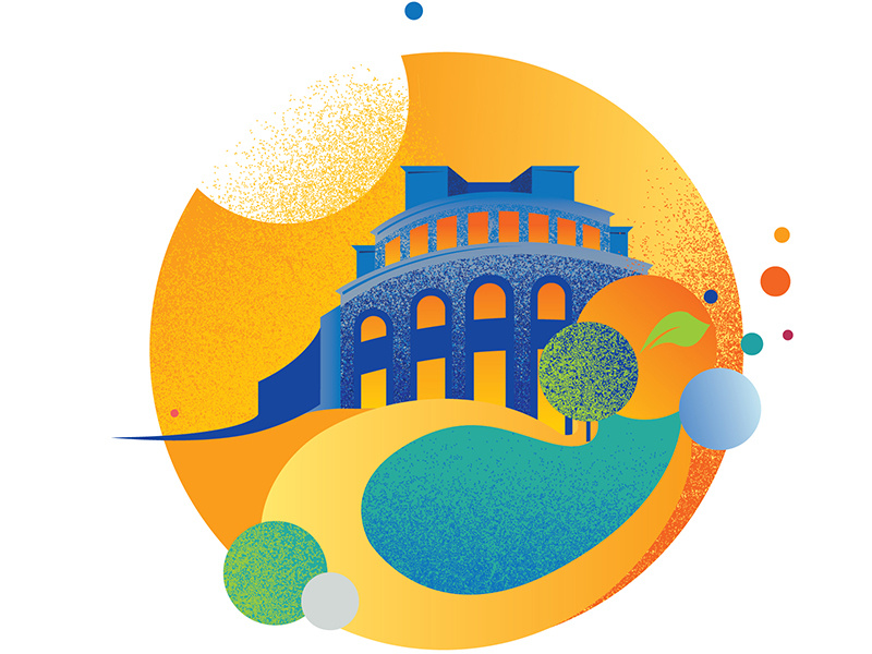Armenian National Academic Theatre of Opera and Ballet summer swan lake opera yerevan armenia vector design illustration