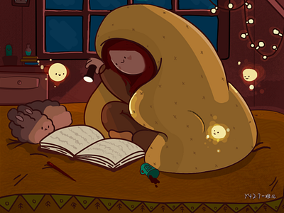 Reading at night - Anna