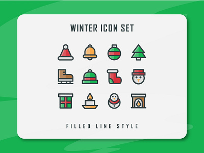Winter Icon Set design filled line filled outline icon icon set illustration logo minimal ui ux vector web winter winter is coming