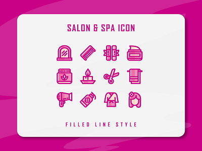 Salon & Spa Icon Set design filled line filled outline icon icon set illustration logo salon spa ui ux vector web
