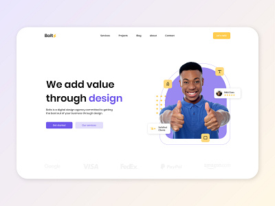 Bolts ⚡ - Design Agency Landing Page branding design graphic design ui ux vector web design